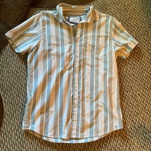 Free Planet striped short sleeve button up